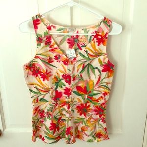 J. Crew floral peplum top